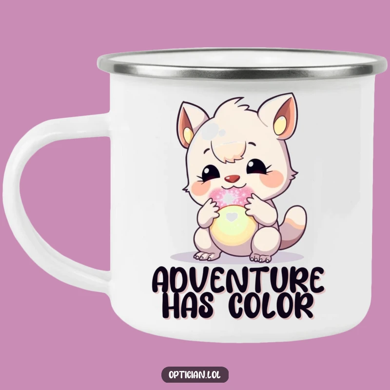 Funny Creature Orb Enamel Camping Mug - Hilarious Gift for Star Gazers