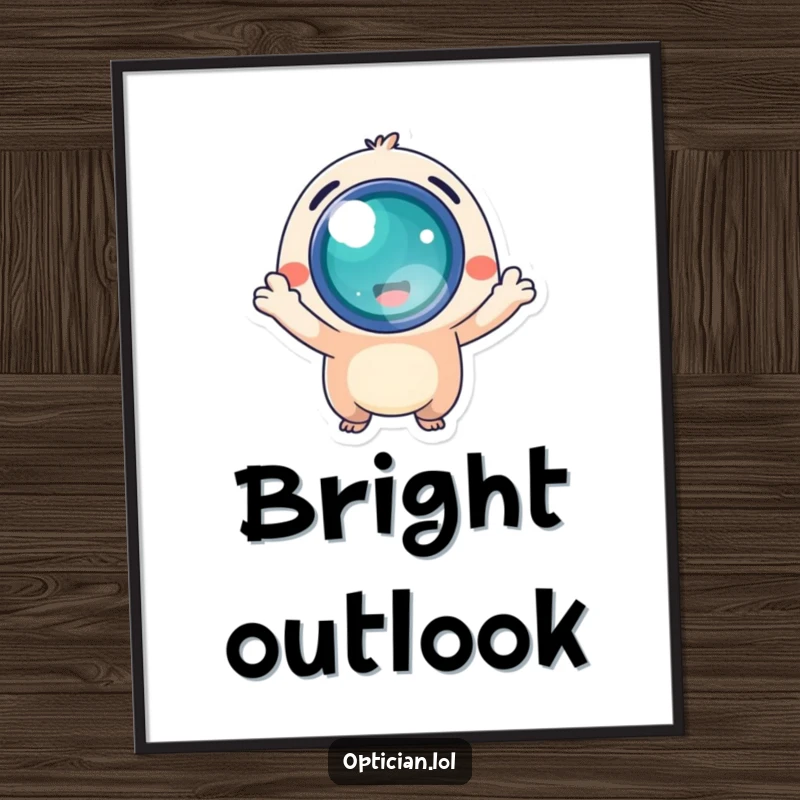 Funny digital art of an energetic creature holding a radiant, glowing lens, ready to bring brightness to walls.