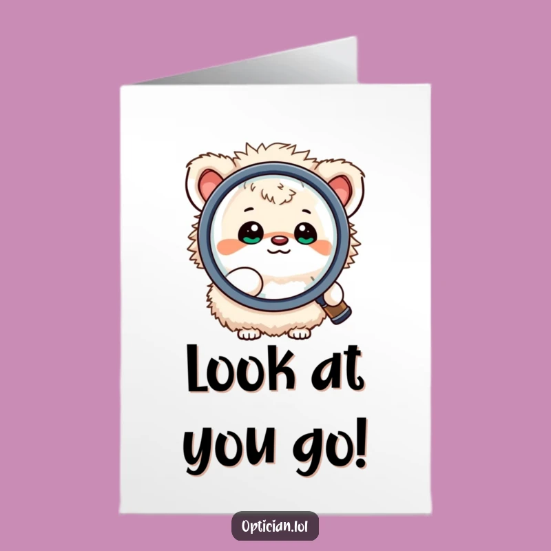 Free Printable Congrats Card: Magnifying Creature, Hilarious Downloadable Gift!