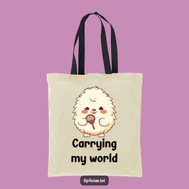 Funny Fluffy Creature Tote Bag - Hilarious Accessory for Shopping & Books